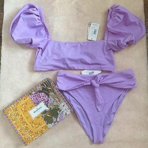 Agua Bendita Bathing Suit Bikini Callista Top & Isabella bottom Purple Lavender